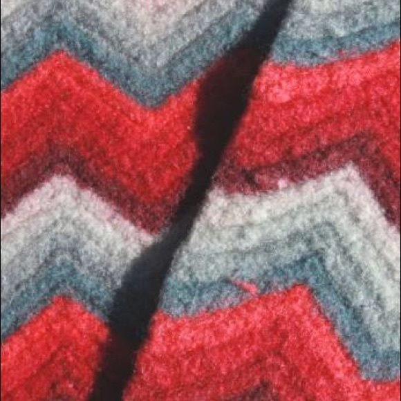 vintage crochet wool afghan throw blanket,chevron